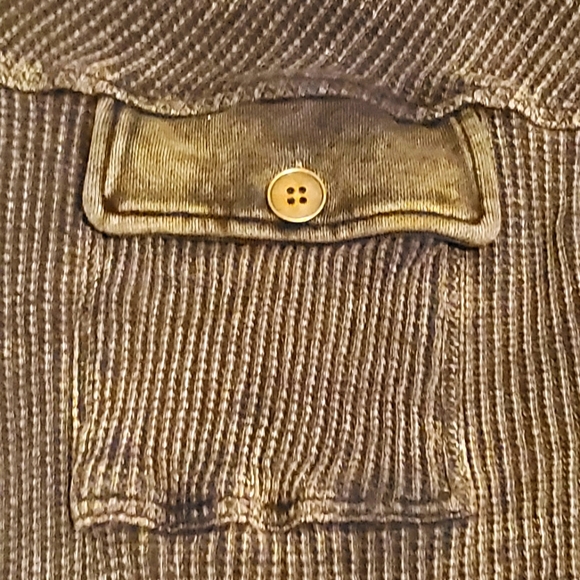 VICI DOLLS RIGO Boutique Mineral Wash Waffle Thermal Button down Shacket XS - Picture 5 of 6